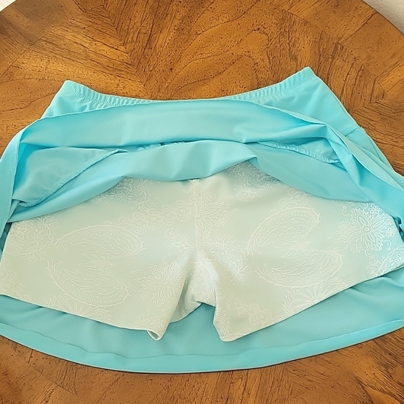 Tennis Apparel skort/top 2 piece set by Balle de Match, XS/S, White/Teal, GUC - Picture 8 of 16